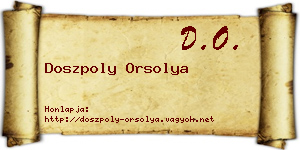 Doszpoly Orsolya névjegykártya