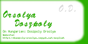 orsolya doszpoly business card